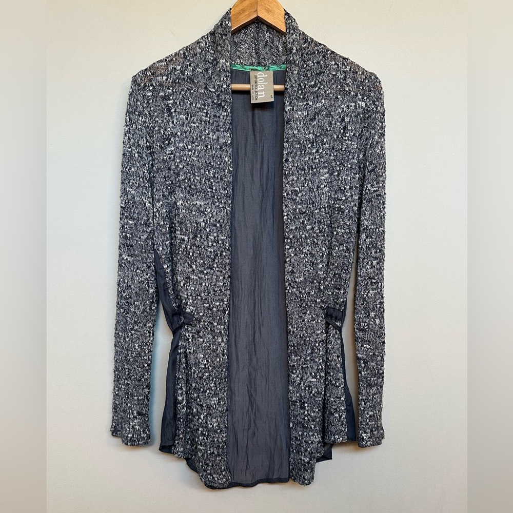 Dolan x Anthropologie | Women's Navy and White Open-Front Cardigan, Size S